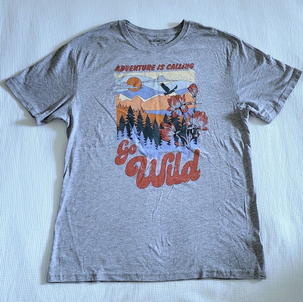 Rebellious One "Adventure Is Calling Go Wild" Graphic Tee👕 - NWT